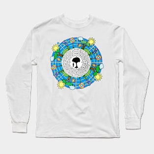 Monster in the Maze Mandala Long Sleeve T-Shirt